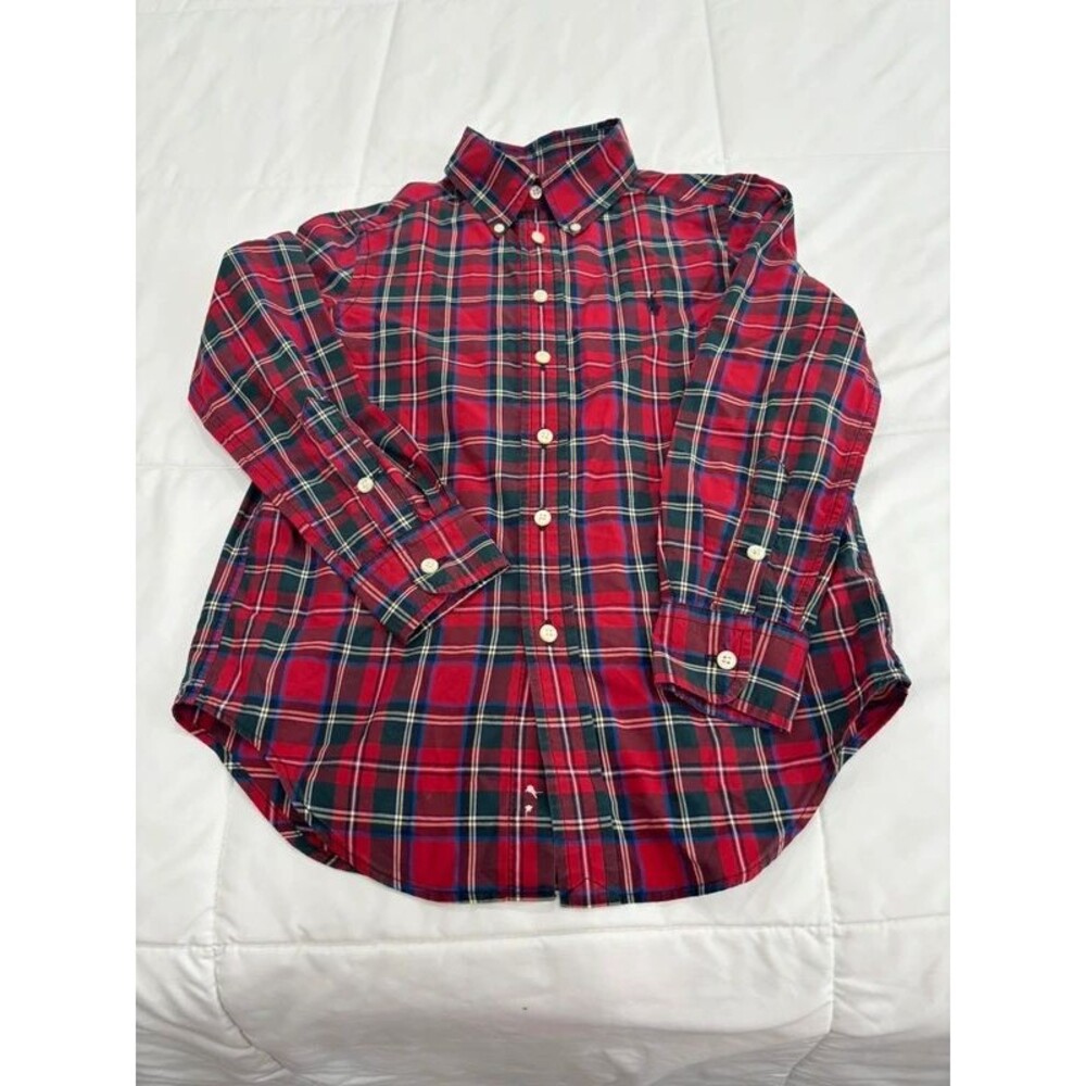 Boys Ralph Lauren Red Plaid Small (8) Long Sleeve Button Down Shirt